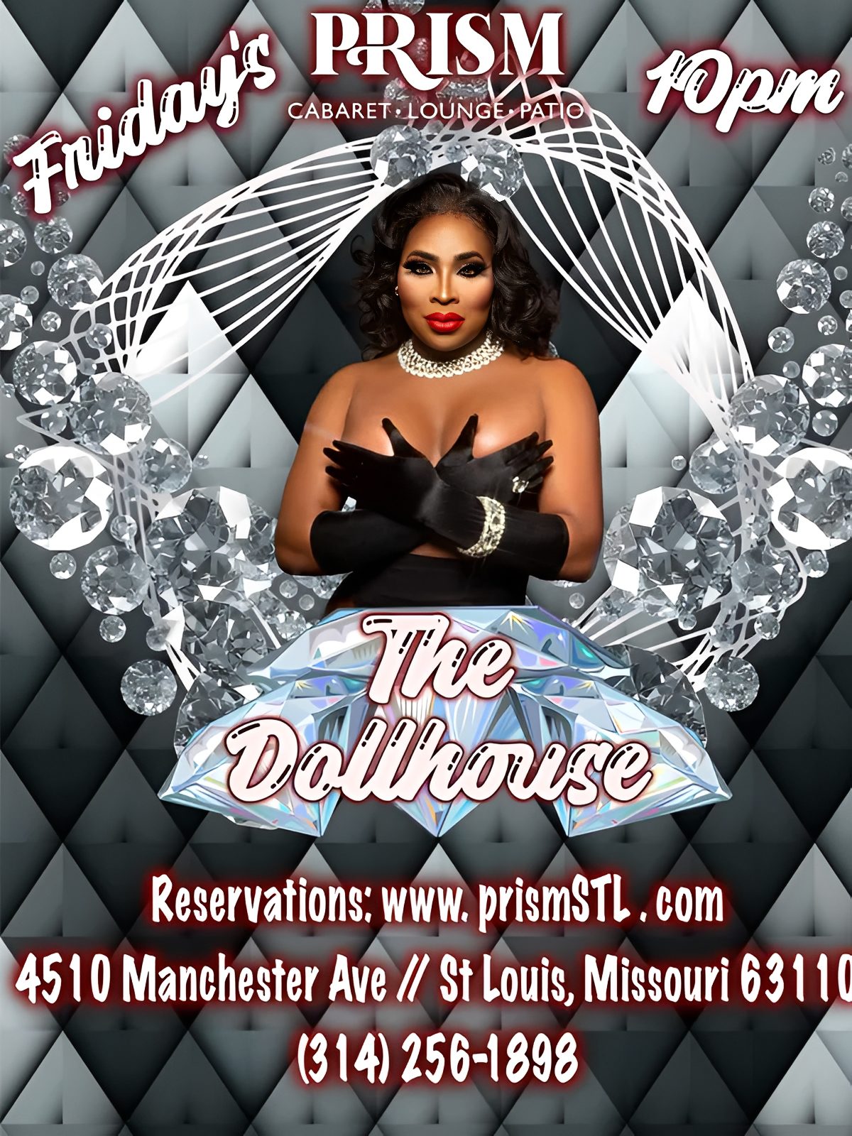 Drag queen performing at Prism Cabaret