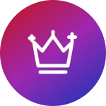 Simple white crown on purple disc